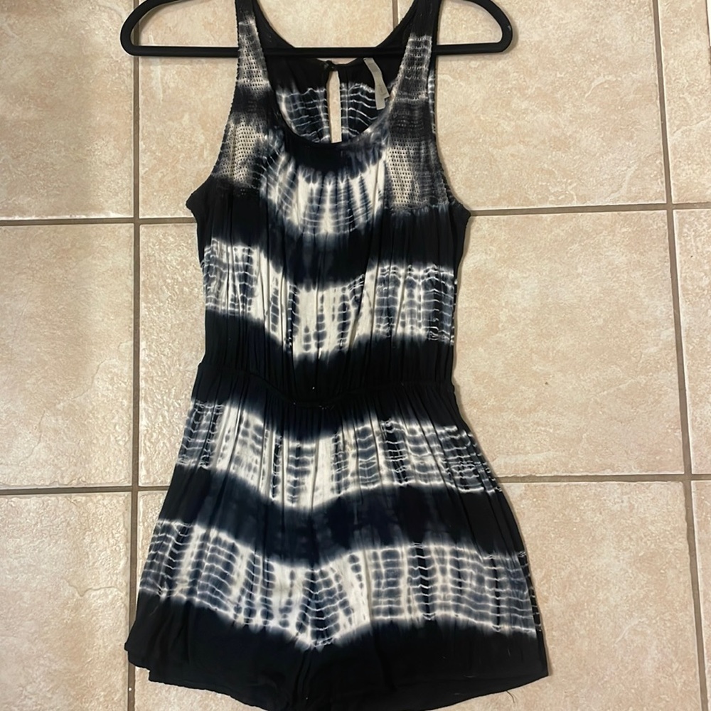Black and white tie dye romper!